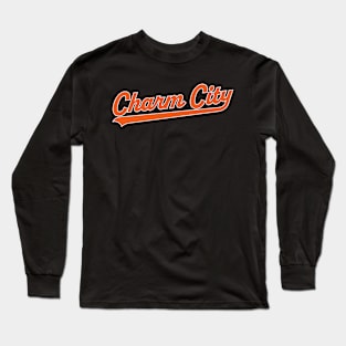 Baltimore Charm City Baseball Tee: Hit a Home Run with City Pride! Long Sleeve T-Shirt